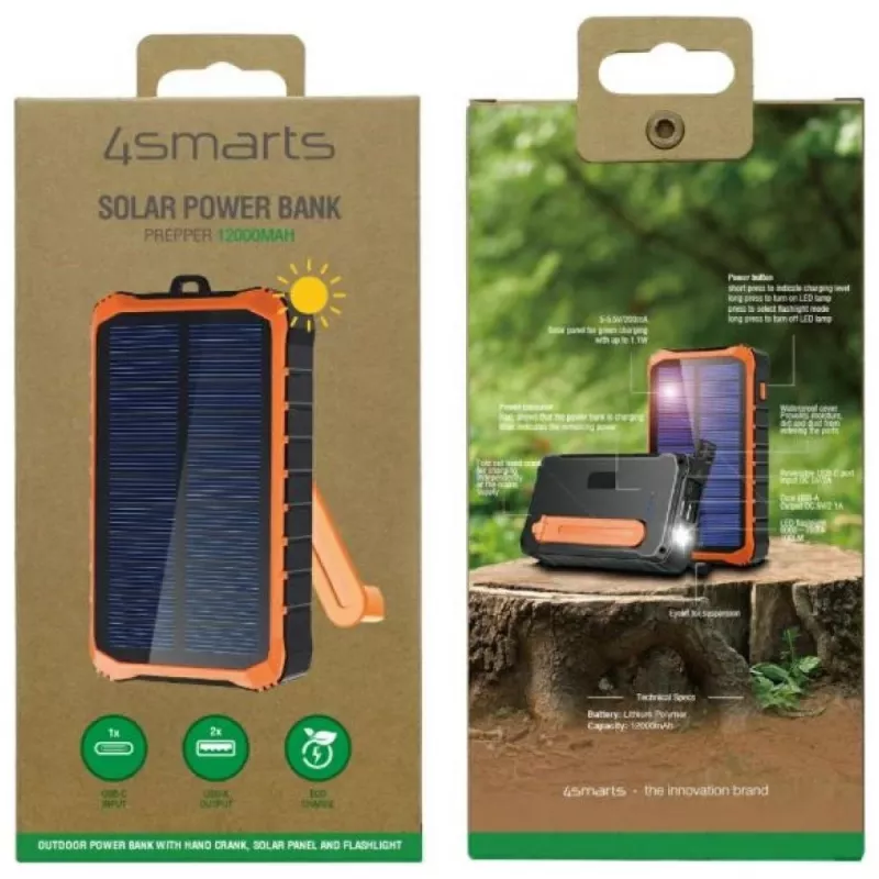 Batería externa Propper Solar 12000mAh gris