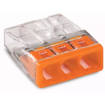 Wago 2273-203 Conector/empalme de cables naranja, transparente