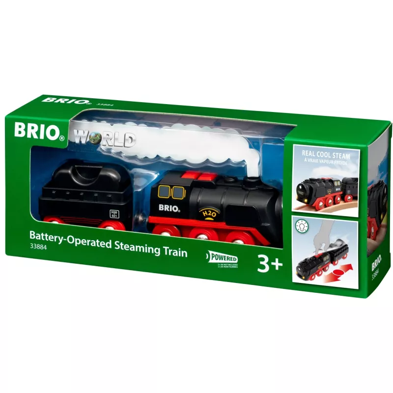 Brio locomotora de vapor a pilas con depósito de agua, a partir de 3 años