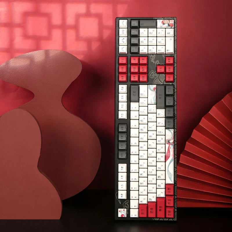 Teclado gaming mecánico Triton Varmilo VEA108 Beijing Opera, interruptores MX Brown, LED blanco, distribución US