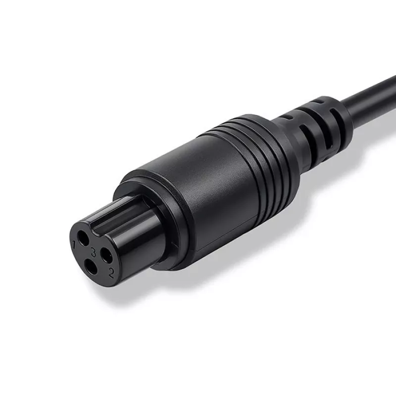 Cargador para e-bike QOLTEC 36V–42V 2A con conector macho GX12 de 3 pines