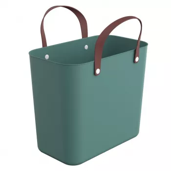 Bolsa rotho Albula verde 25 L plástico reciclado, 340×235×400 mm, carga máx. 40 kg