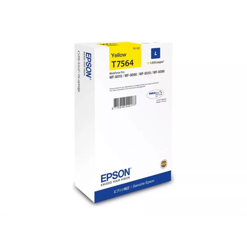 Epson C13T75644N cartucho de tinta 1 unidad original alto rendimiento (L) amarillo