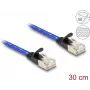 Cable de red DeLOCK RJ45 plano Cat.6A 0,3 m azul
