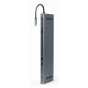 Gembird A-CM-COMBO9-01 adaptador multipuerto USB Type-C 9 en 1 (hub USB + HDMI + VGA + PD + lector de tarjetas + LAN + audio de 3,5 mm), Space Grey