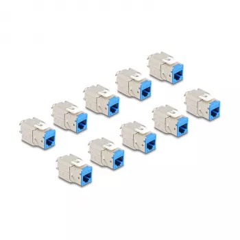 DeLOCK módulo Keystone 88113 plano RJ-45 azul 10 uds.