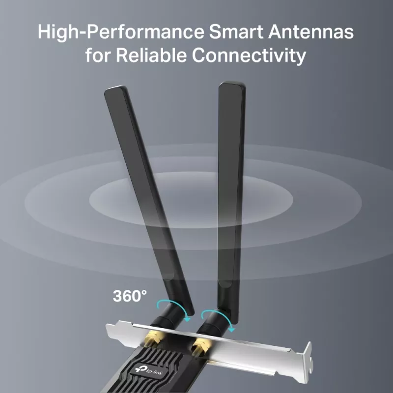 Adaptador PCIe Wi‑Fi 6 Bluetooth TP‑LINK Archer TX10E AX900 — tarjeta PCIe, AX900 Wi‑Fi 6, Bluetooth