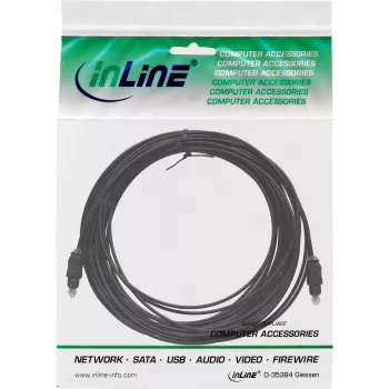 InLine Cable de audio óptico Toslink macho/macho, 15 m, negro (89916)