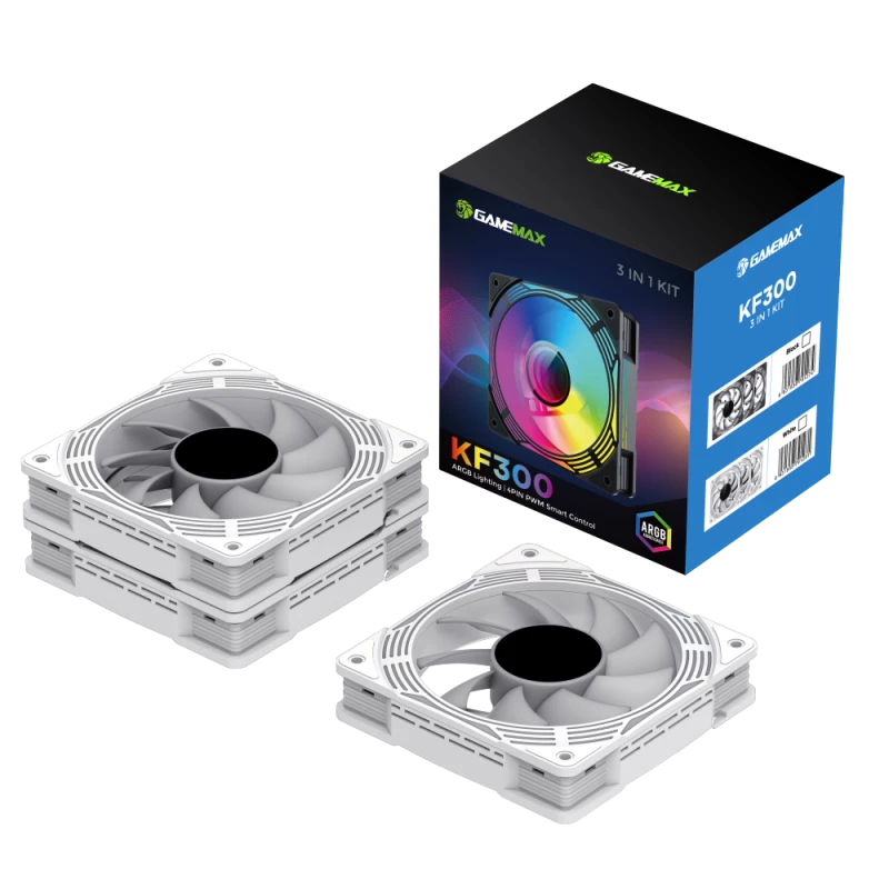 Gamemax | Ventilador de caja | KF300 BK | Blanco