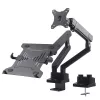 Soporte de mesa doble para monitor y portátil MACLEAN MC-813 para pantallas de 17–32
