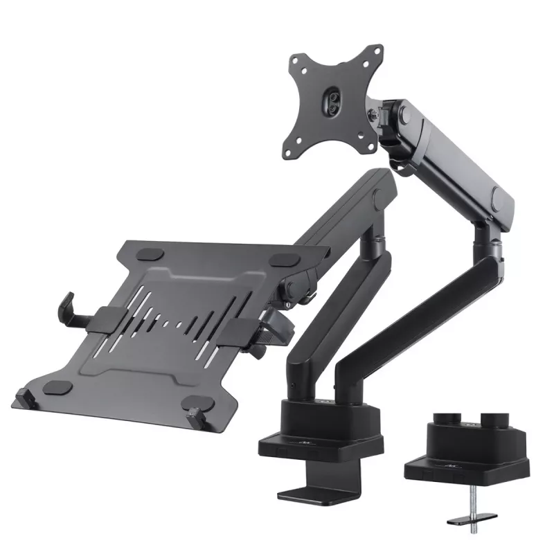 Soporte de mesa doble para monitor y portátil MACLEAN MC-813 para pantallas de 17–32