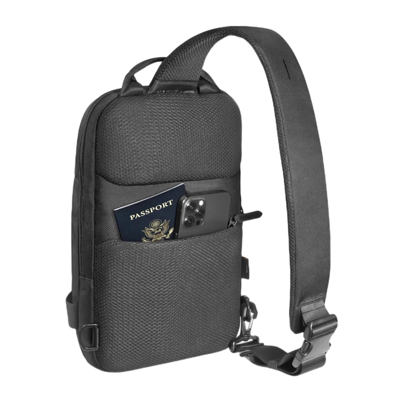 Bandolera Tomtoc Navigator-T24 S — negra, compacta para el día a día