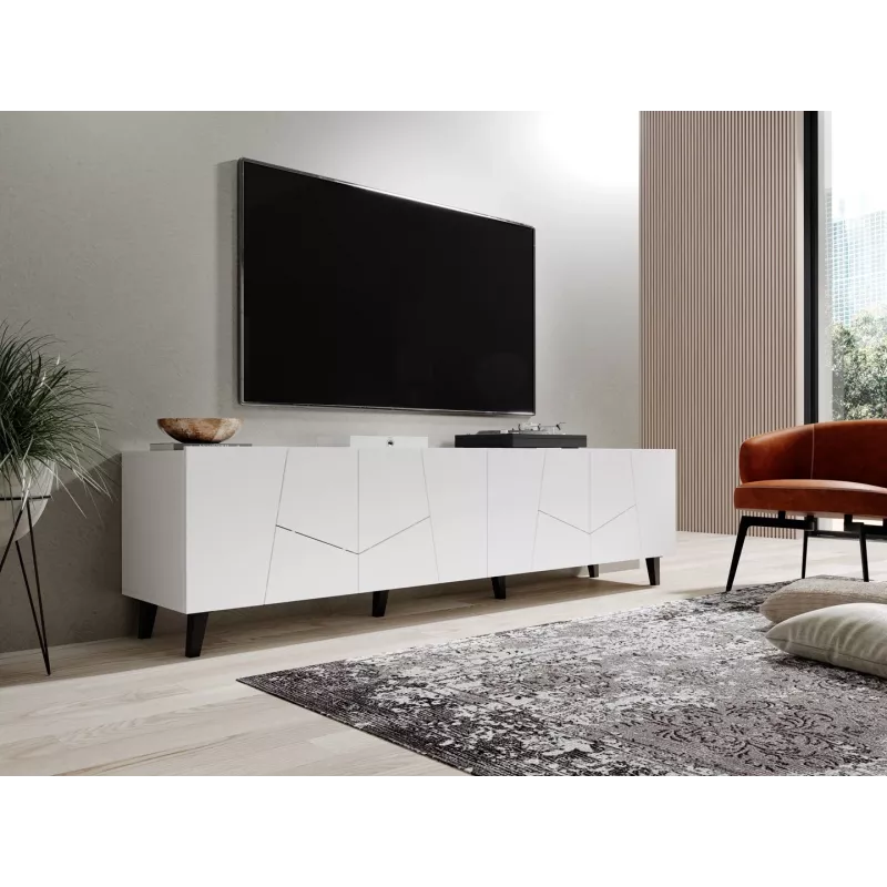 Mueble RTV ETNA 200x42x52 blanco mate