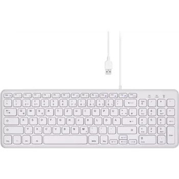 Perixx PERIBOARD-213 DE W teclado USB alemán, QWERTZ blanco (11960)