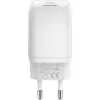 Cargador rápido USB-C Nano, PD, GaN, 65 vatios (blanco, 1x USB-A, 2x USB-C PD, Charge 3.0)