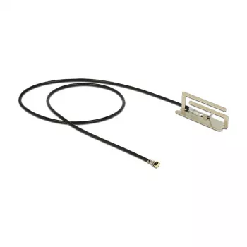 Antena DELOCK 86217 conector MHF 4 dBi, 2,4–2,5 / 5,15–5,875 GHz, 50 Ω, cable de 0,134 m, negro/plata