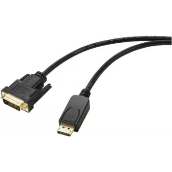 Renkforce Cable adaptador DisplayPort / DVI conector DisplayPort macho, conector DVI-D 24+1 polos 1,80 m Negro RF-5771518 funda de PVC Cable DVI (RF-5771518)