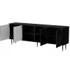 Cómoda cama meble Cama 4D MOUNTAIN 204x40x72 cm — negro y dorado, MDF/tablero de partículas