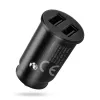 everActive CC-25C cargador de coche, 2x USB 12 W, con cable USB-C