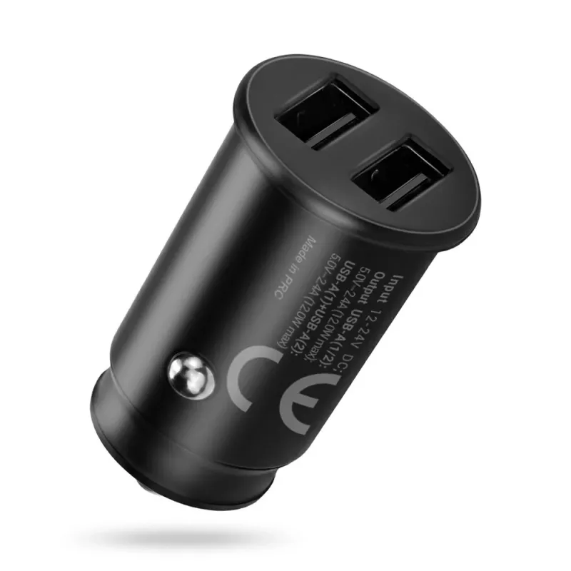 everActive CC-25C cargador de coche, 2x USB 12 W, con cable USB-C