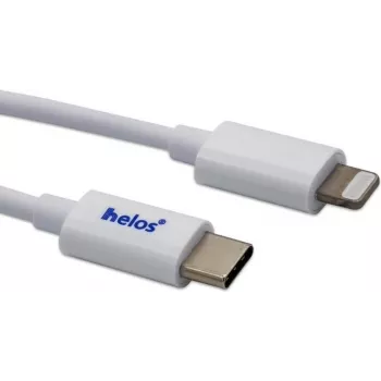 Cable USB-C a Lightning helos 718011 – 1 m, blanco, sincronización de datos y carga