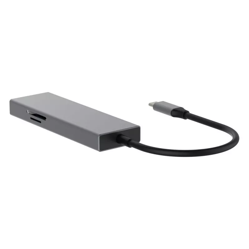 Adaptador TB USB-C 7v1 USB 3.0, 2xUSB 2.0, HDMI, PD, SD/TF