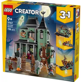 Juguete de construcción LEGO Creator 3 en 1 Casa encantada modelo 31167 – 736 piezas, 3 modelos, 5 minifiguras