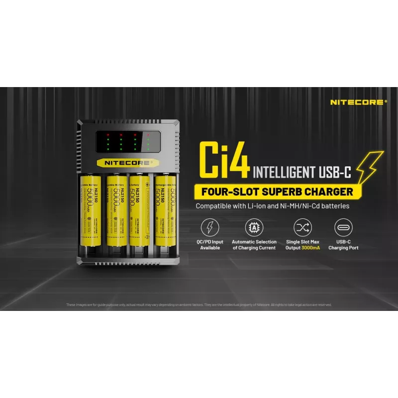 Cargador de pilas de 4 ranuras Nitecore Ci4