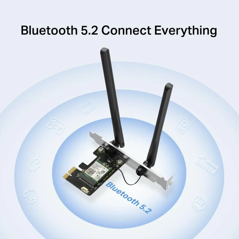 Adaptador Express Mercusys WL-PCI AX3000 Dual-Band Bluetooth (MA80XE)