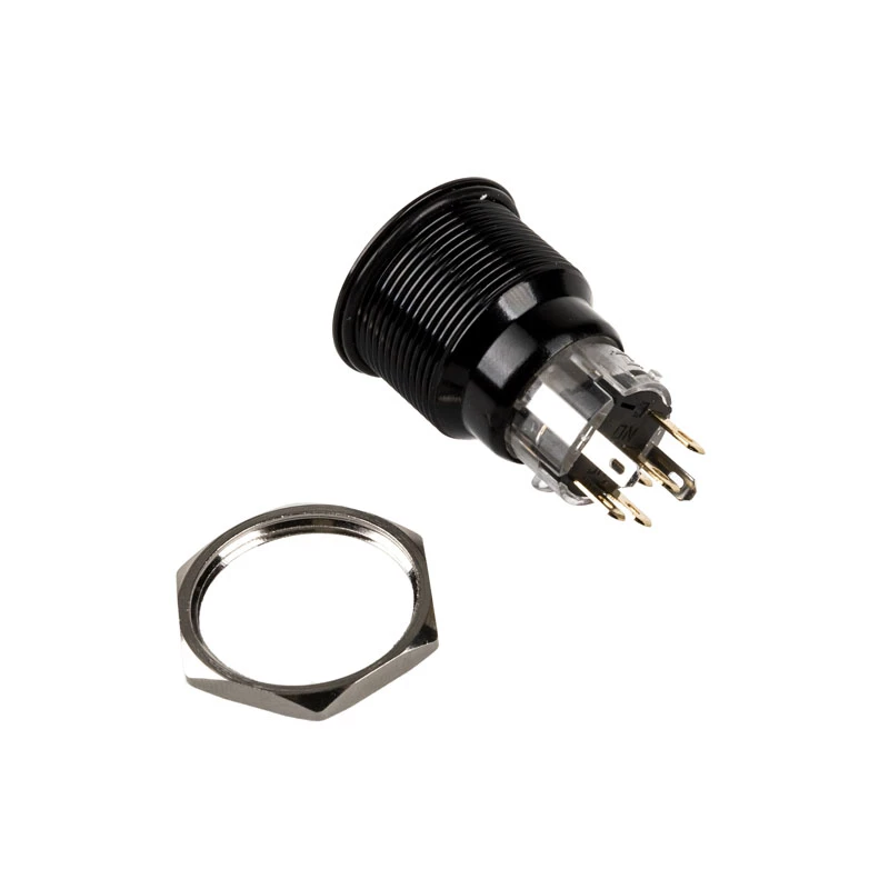 Pulsador antivandálico DimasTech 22 mm Blackline Dot RGB PD223