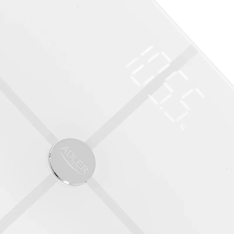 Báscula de baño Adler AD 8187 — peso máx. 180 kg, precisión 100 g, medición de IMC, blanca