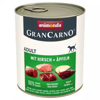 ANIMONDA GranCarno Adult ciervo y manzana, comida húmeda para perros, 800 g