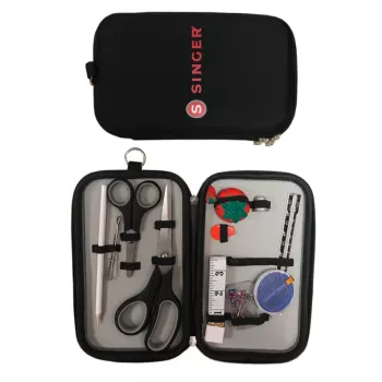 Set de costura SINGER 13640 principiantes — set de 64 piezas de accesorios de costura con hilos, agujas, alfileres, cinta métrica