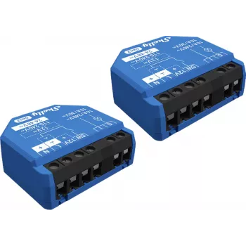 Interruptor inteligente Shelly 1 Gen3, inalámbrico, 240 V AC, carcasa de plástico, 42×16×37 mm, pack de 2