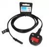 Cable de alimentación IBOX Euro 2 polos 1,8 m con conector macho UK VDE, IEC C7, negro, conductor de cobre
