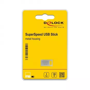Memoria flash USB DeLOCK 128GB USB Type-A 3.2 Gen 1 carcasa de metal