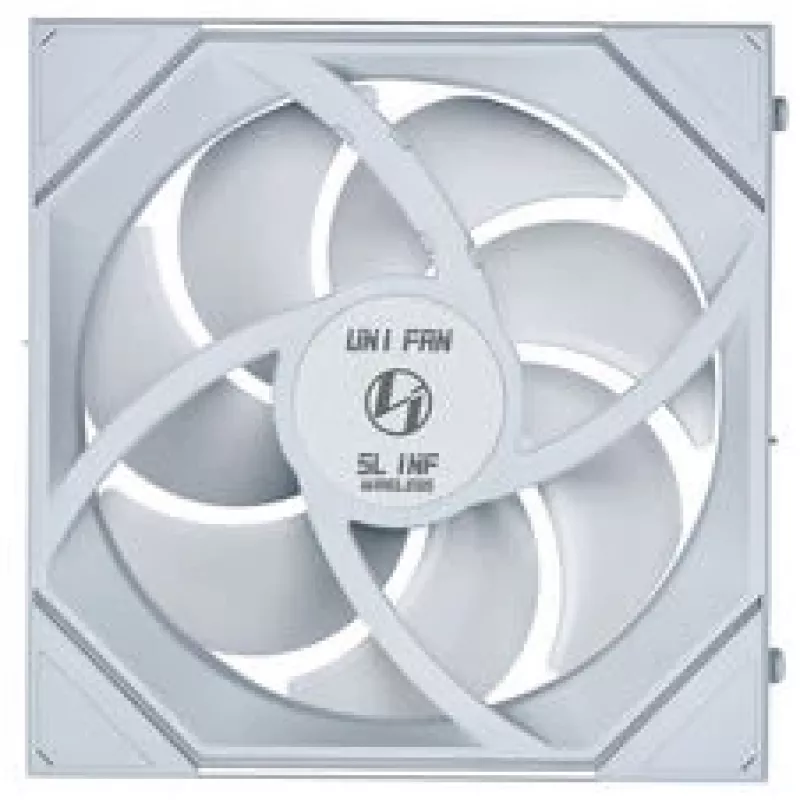 Ventilador Lian Li UNI FAN SL-INF Wireless ARGB PWM Reverse Blade de 140 mm, blanco