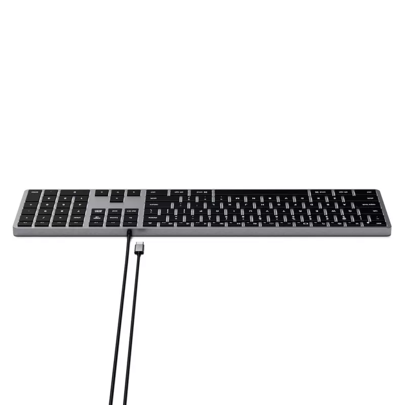 Teclado Satechi slim W3 USB-C con teclado numérico (gris espacial)