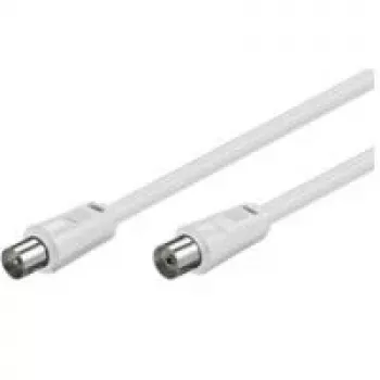 Wentronic Goobay Cable de conexión de antena, 100 % apantallado, blanco, 5 m - conector macho coaxial conector hembra coaxial (50720)