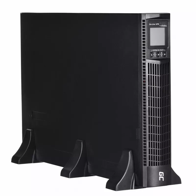 Sistema de alimentación ininterrumpida Green Cell UPS15 — doble conversión online 3 kVA (2700 W), 6 tomas de corriente, onda sinusoidal pura, LCD, torre, 6×12V/9Ah baterías