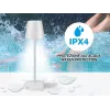 Beper P201UTP119 lámpara de mesa LED recargable, 1,5 W, interruptor táctil, regulable, adaptador para botella de 33 mm, resistente al agua, plateada