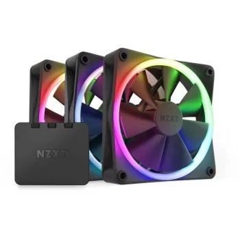 NZXT F120 RGB 120mm ARGB ventilador de carcasa pack de tres - negro