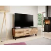 Cama Meble LOTTA 140 cm mueble de TV, roble Wotan + negro mate