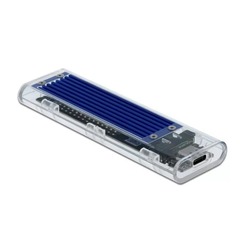 Carcasa para SSD DeLOCK 42620 carcasa externa para SSD M.2 NVME PCIe con conector hembra USB Type-C, transparente