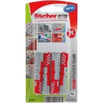 Fischer DuoPower 12 x 60 K NV taco de pared 60 mm 537654 1 set (537654)