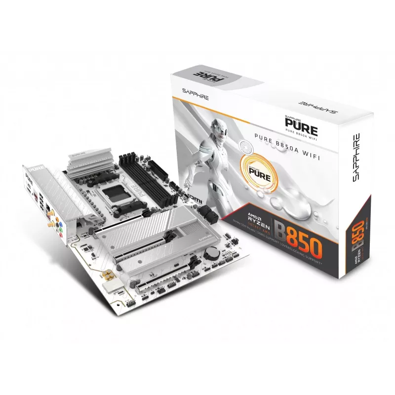 Placa base Sapphire PURE B850A WIFI7, AMD B850, Socket AM5, ATX, DDR5