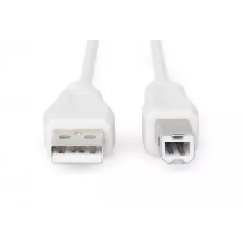 Cable de conexión USB Assmann, Type-A - B M/M, 3,0 m, compatible con USB 2.0, UL, beige (AK-300102-030-E)