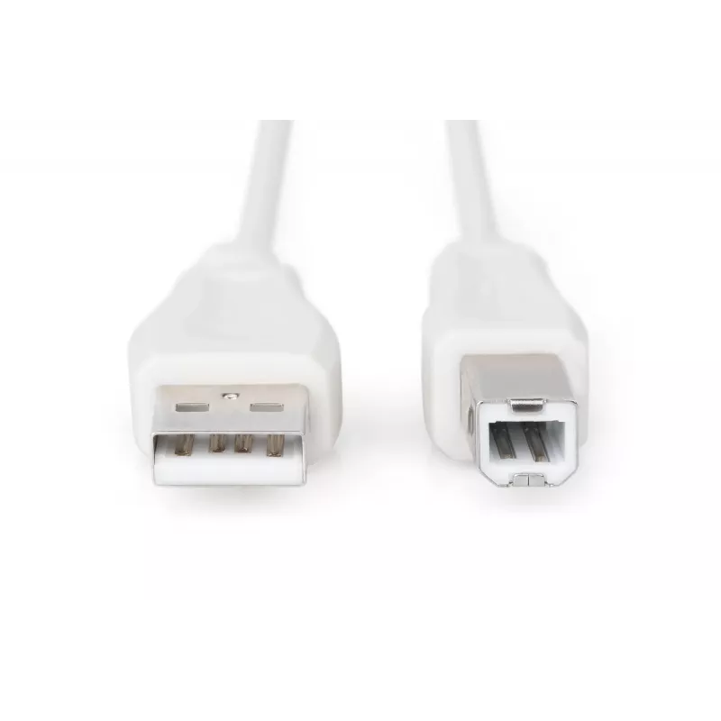 Cable de conexión USB Assmann, Type-A - B M/M, 3,0 m, compatible con USB 2.0, UL, beige (AK-300102-030-E)