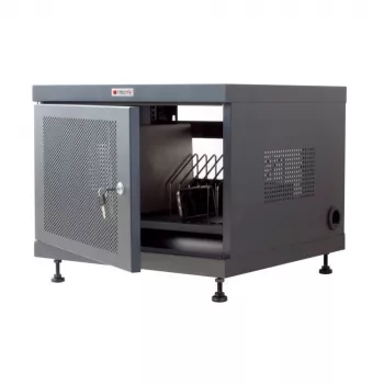 Estante organizador de cables TECHLY 367652 con fijación adhesiva 3M, acero, 550×550×410 mm, negro