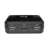 Eaton Tripp Lite series conmutador KVM USB/HD de 2 puertos con audio/vídeo, cables y uso compartido de periféricos USB - Conmutador KVM/audio/USB - 2 x KVM/audio/USB - 1 usuario local - Sobremesa